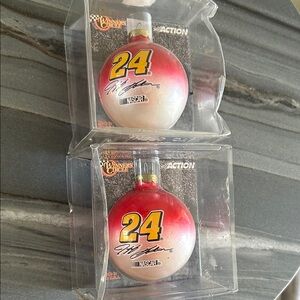 NASCAR Red and White Collectible Ornaments 2 for the price of 1